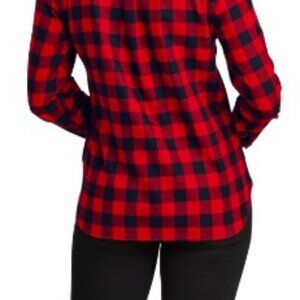 Saugatuck Standard Red Plaid Long Sleeve Flannel Top Women Size Large NWOT